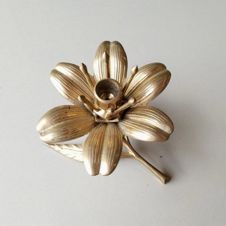 Lotus Candle Holder Vintage Antique Candlestick Holder for Etsy