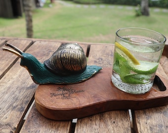 Estatua de caracol de latón vintage: escultura animal para decoración de mesa