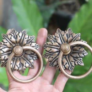 2 pcs - 2.7&quot; inch Vintage Solid Brass Door knob Handle Pull - Antique Old Style Door Knobs pulls handle GBY 032