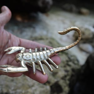 Vintage Brass Scorpion Statue - Antique Scorpion Brass figurine for Table decor
