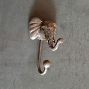 Elephant Brass Hook - Animal Antique Brass Hooks - Vintage Coat hat keys hooks