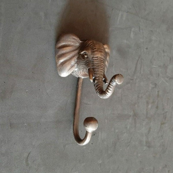 Elephant Brass Hook - Animal Antique Brass Hooks - Vintage Coat hat keys hooks