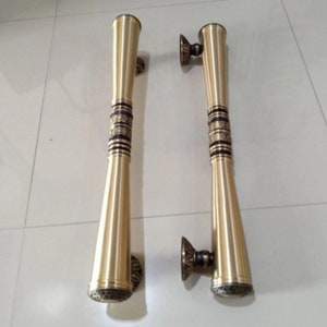 23&quot; - Vintage Entry Door Handle Pull - Simple Godo/Gada Antique Solid Brass handle Pull Main Door