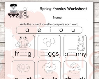 phonics worksheet etsy