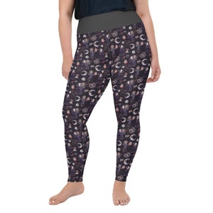 Addams Family Morticia Gomez All-Over Print Plus Size Leggings