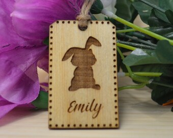 Personalised Easter Gift Tag | Wooden Labels | Wooden Tags | EasterBunny | Engraved | UK