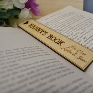 Personalised Wooden Bookmark | Nan | Mum | Dad | Grandma | Grandad | Anything | Engraved