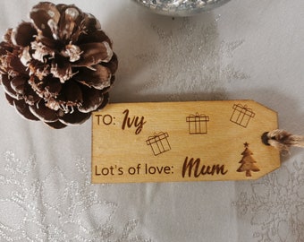 Personalised Wooden Gift Tag | Perfect to dress your little ones presents