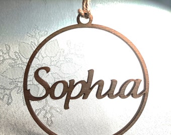 Personalised Christmas Name Bauble | Tree Decoration | Rustic