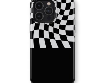 Wavy Checkers Phone Case: Glossy Finish, Slim or Tough