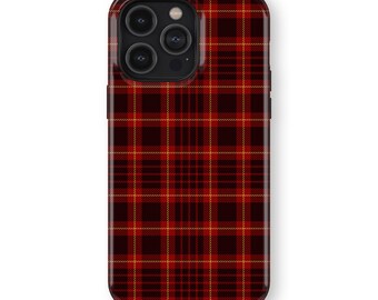 RED BLACK Tartan Phone Case | iPhone 16/15/14/13/12/11 Pro Max MagSafe | Galaxy S25/S24/S23/S22 Ultra | Pixel 6/7/8/9 Pro XL | Slim Tough