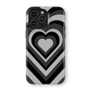 BLACK HEARTBEAT Phone Case | iPhone 16/15/14/13/12 Pro Max MagSafe | Galaxy S25/S24/S23/S22 Ultra | Pixel 6/7/8/9 Pro XL | Slim Tough