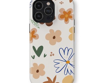 DOODLE BLOSSOM Phone Case | iPhone 16/15/14/13/12/11 Pro Max MagSafe | Galaxy S25/S24/S23/S22 Ultra | Pixel 6/7/8/9 Pro XL | Slim Tough