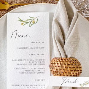 Menükarte | Toskana | Modern | Papeterie | Kalligrafie | Hochzeit