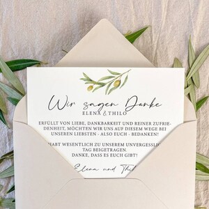 Danksagung | Danke | Toskana | Modern | Kalligrafie | Hochzeitseinladung | Hochzeit