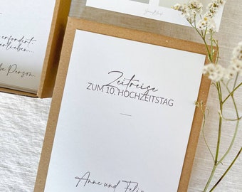 time travel | time capsule | wedding | Time travel to fill in | DIN A6 | Contemporary | Personalized | Memory