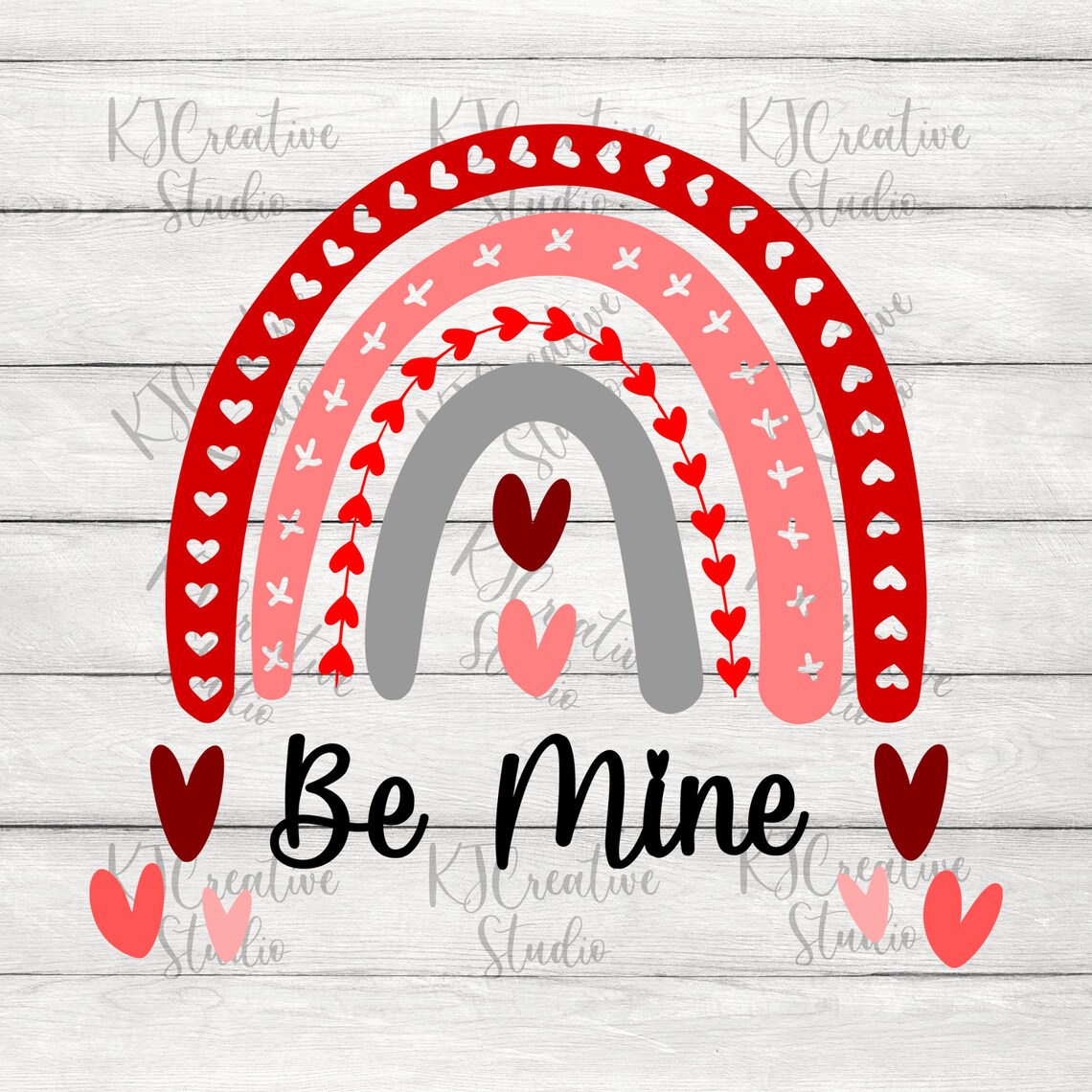 Be Mine With Cute Heart Rainbow SVG, Happy Valentines Day SVG, Be Mine ...