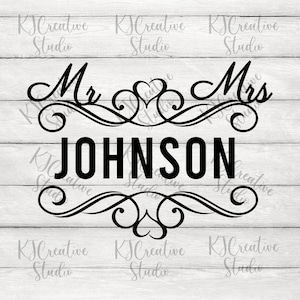 Wedding monogram Svg Mr and Mrs Split Monogram Svg Engagement Svg Hubby Wifey Bride Groom Svg Marriage Split monogram Family name frame svg