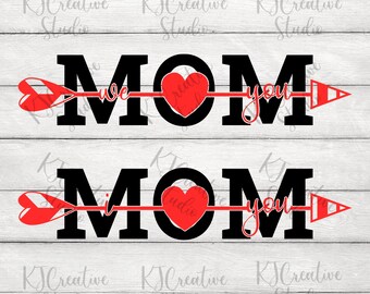 Mamma Monogramma Con Freccia Svg / Mamma Ti Amiamo / Mamma Ti amo / Mamma svg / Super Mamma / Mamma Vita Migliore Vita Svg/Png/Dxf Download digitale