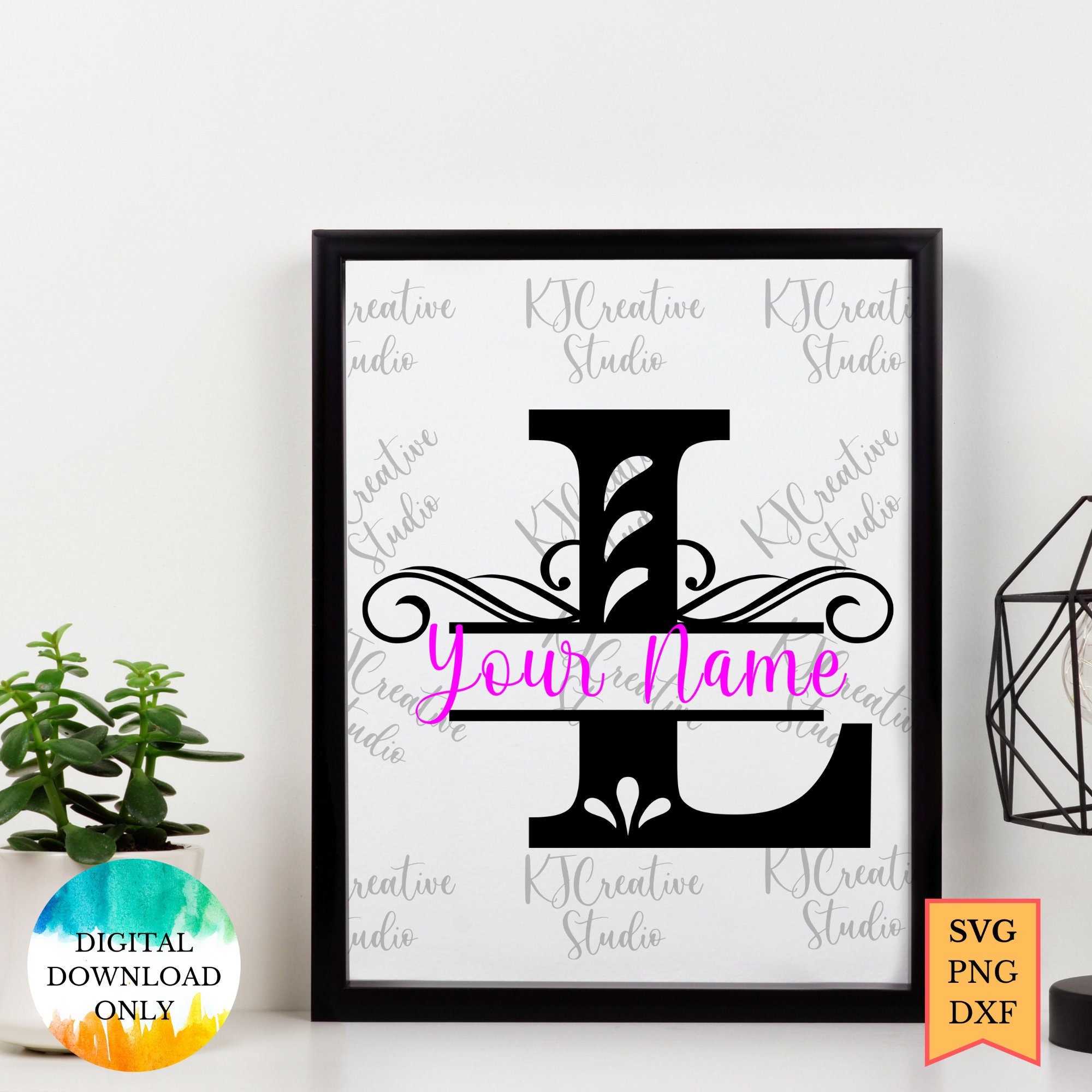 INITIAL Split Monogram Single Letter Alphabet Bundle SVG | Family Name ...