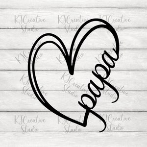 Papa With Heart Svg - Papa life svg - Girl Dad Svg - Bonus Dad svg- Dad Gender Reveal svg - Dia dos Pais svg/png/dxf