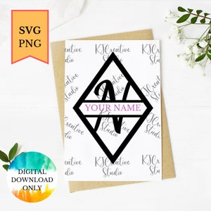 Diamond Shape Split Monogram Alphabets Font Individual Letters Bundle ...