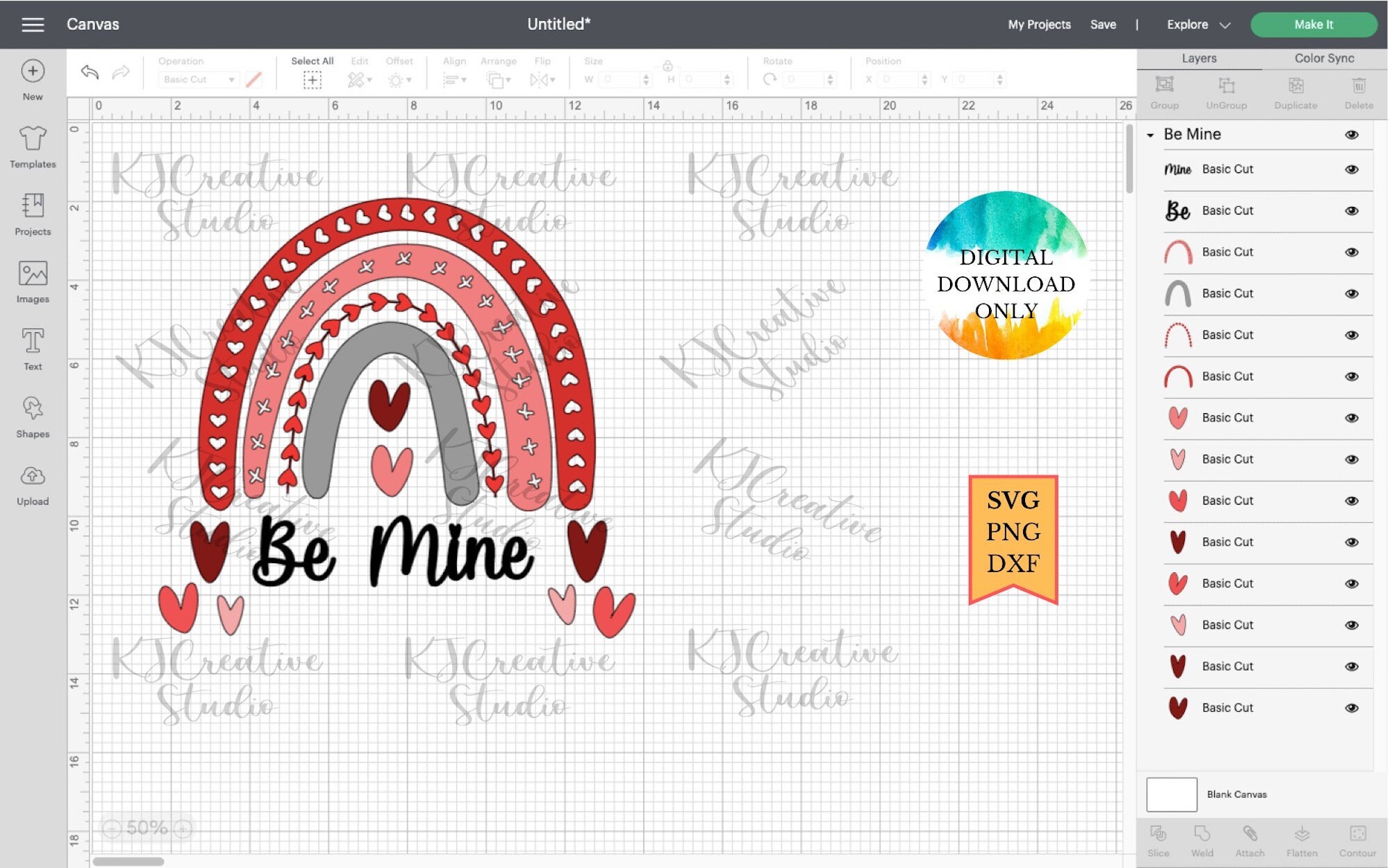 Be Mine With Cute Heart Rainbow SVG, Happy Valentines Day SVG, Be Mine ...