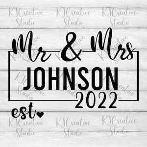Monograma de bodas Svg Sr. y Sra. Split Monograma Svg Compromiso Svg Esposo Novia Novio Svg Matrimonio Split monograma Fotograma de familia svg