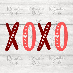 XOXO With Heart SVG, Valentinstag SVG - Love Heart Svg/Dxf/Png, Digitaler Download für Cut File