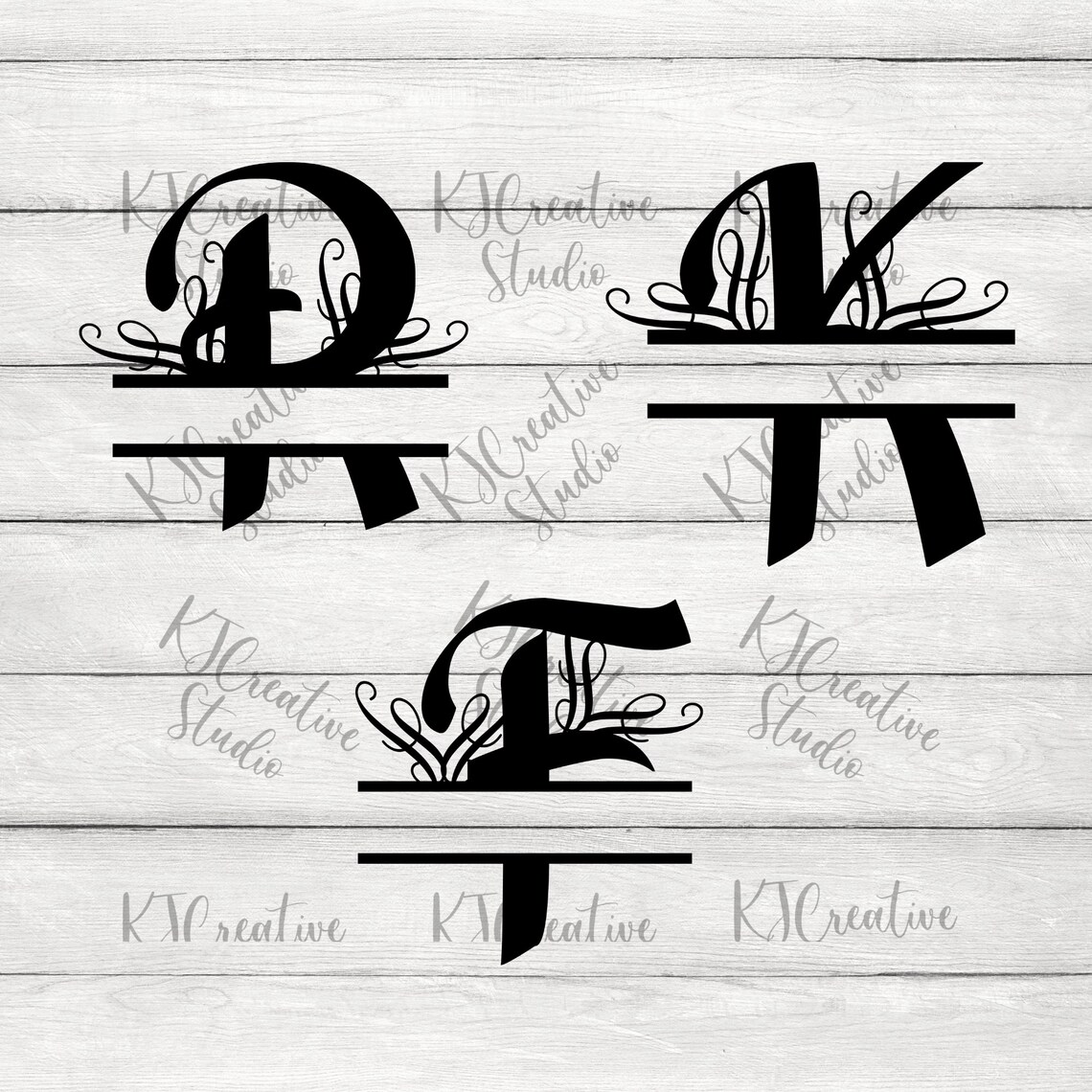Split Monogram SVG/PNG - Split Monogram Frame Alphabet With Floral ...
