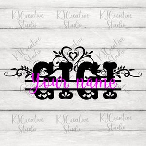 GIGI Split Monogram - Gigi definición svg - Abuela svg - Abuela svg - Nana svg - Blessed gigi svg - Día de la Madre svg /png/dxf