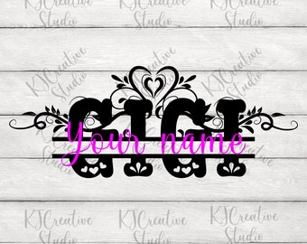 GIGI Split Monogram - Gigi definition svg - Nonna svg - Nonna svg - Nana svg - Beato gigi svg - Festa della mamma svg/png/dxf