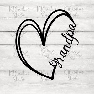 Grandpa With Heart Svg - grandpa svg - my favorite people call me grandpa svg - promoted to grandpa svg - Grandpa Father&#39;s Day svg/png/dxf