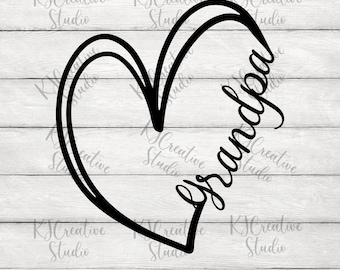 Grandpa With Heart Svg - grandpa svg - my favorite people call me grandpa svg - promoted to grandpa svg - Grandpa Father's Day svg/png/dxf