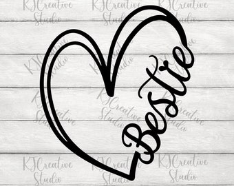Besties Heart SVG/png/dxf - Bestie Svg - best friends svg - Friends Svg - bff Svg - cousins svg - Sister Svg - friends quotes