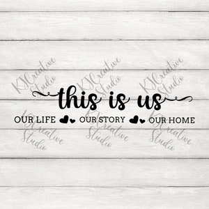 Citas familiares divertidas - Citas inspiradoras - Esto es nosotros - Nuestra vida-nuestra historia-nuestra casa - Housewarming SVG/Png/Dxf Archivo digital