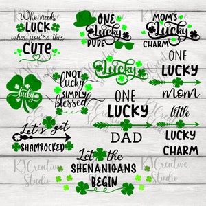 St Patrick&#39;s Day SVG Bundle,Lucky Shamrock  SVG,  Lucky SVG, Digital Download for cut file