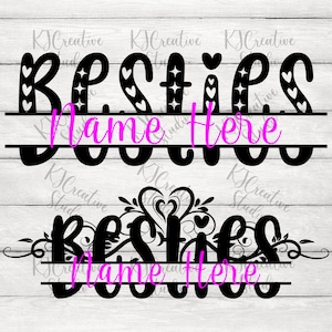 Bundel Besties split monogram SVG/png/dxf - Bestie Svg - Monogram letters svg - beste vrienden svg - bff Svg - vrienden citatenBundel