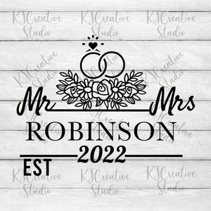 Monogram ślubny Svg Pan i Pani Rozdzielony Monogram Svg Zaręczyny Svg Mąż Żona Panna Młoda Pan Młody Svg Małżeństwo Rozdzielony monogram Ramka nazwiska Svg