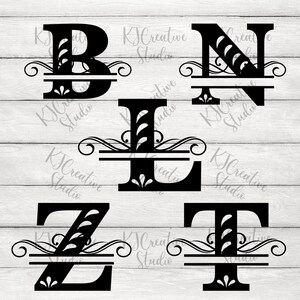 May include: Four black letters with decorative swirls and a double line across the middle. The letters are B, N, L, and T.
