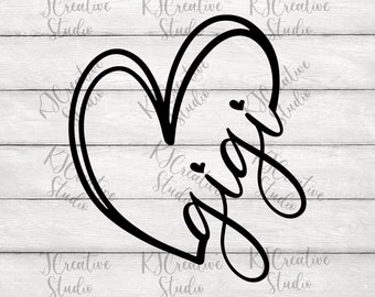 Gigi Con cuore Svg - Gigi definizione svg - Nonna svg - Nonna svg - Nana svg - Beato gigi svg - Festa della mamma svg/png/dxf
