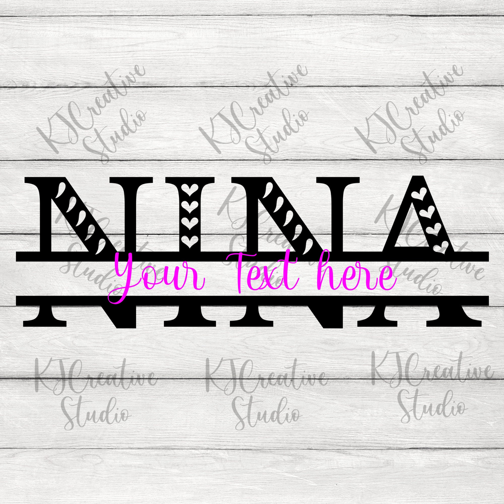 Download NINA Split Monogram With heart svg/png Nina svg Nina | Etsy
