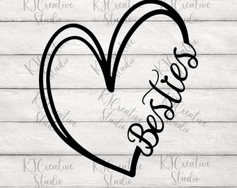 Besties Heart SVG/png/dxf - Bestie Svg - best friends svg - Friends Svg - bff Svg - cousins svg - Sister Svg - friends quotes