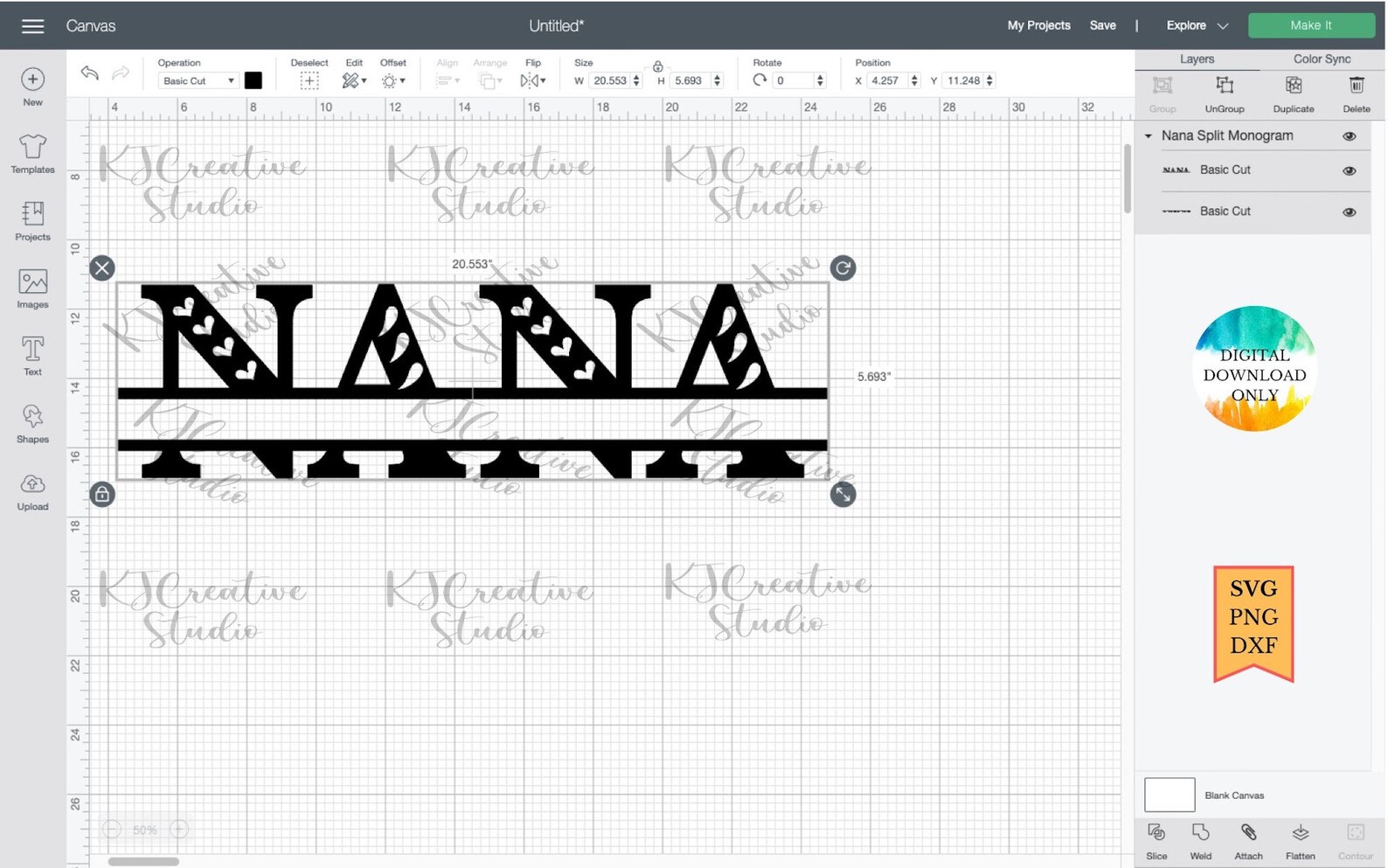 Download Nana Split Monogram svg Nana svg Nana Monogram svg Nana | Etsy