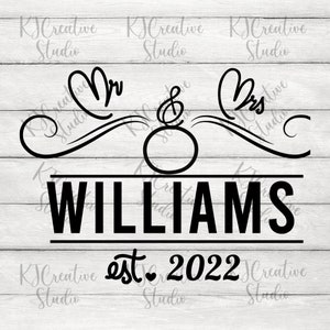 Wedding monogram Svg Mr and Mrs Split Monogram Svg Engagement Svg Hubby Wifey Bride Groom Svg Marriage Split monogram Family name frame svg