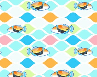 Colorful Fish themed wrapping paper - set of 10 sheets
