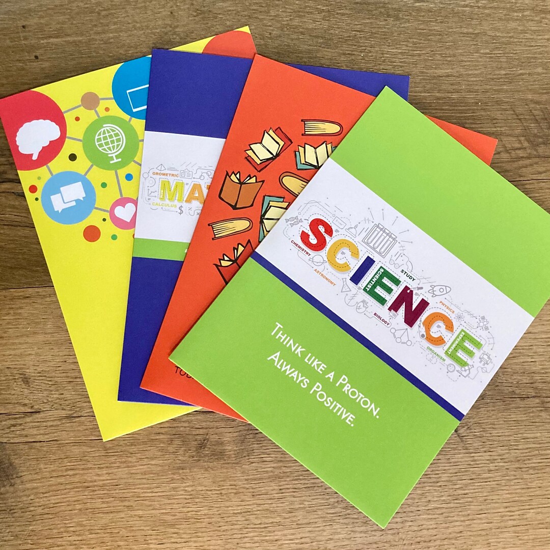 Set of 4 Subject Folders Etsy