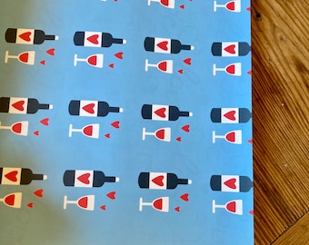 Wine Lover Themed Wrapping Paper - set of 10 sheets