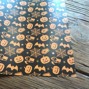 Halloween Wrapping Paper with Foil Accents - set of 10 sheets