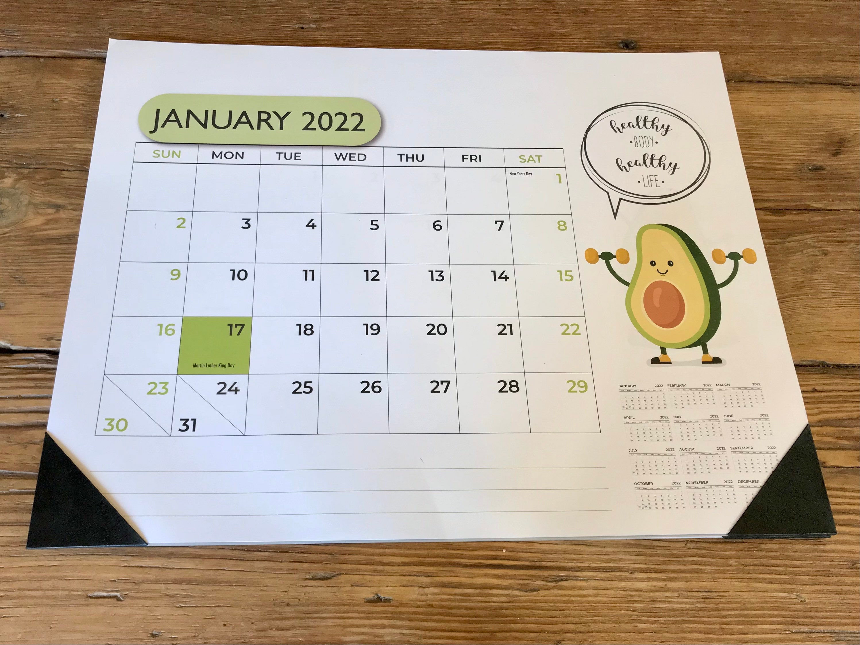 Work Out / Avocado 2023 Desk Calendar Etsy